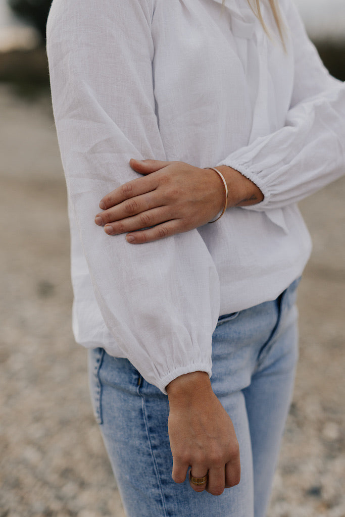 Gabby Blouse - White Linen