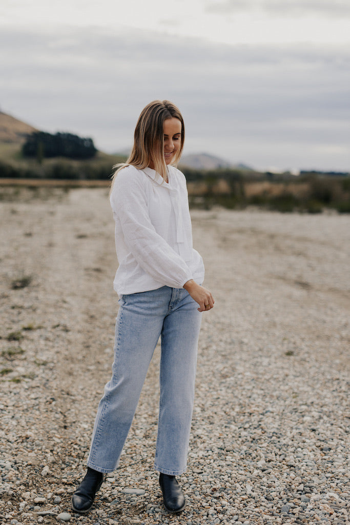 Gabby Blouse - White Linen