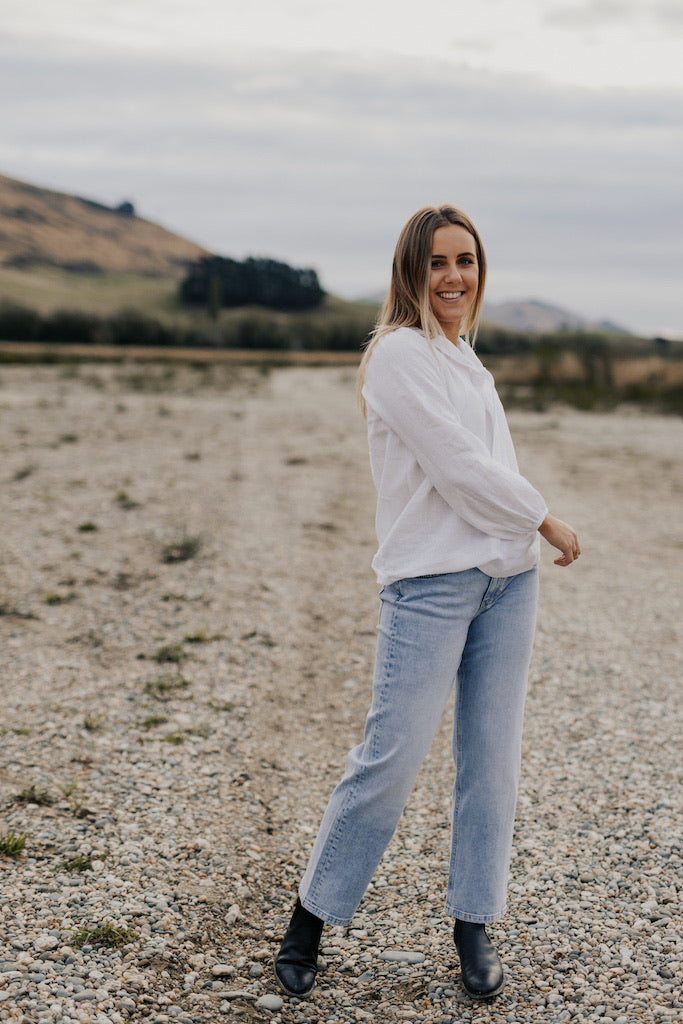 Gabby Blouse - White Linen