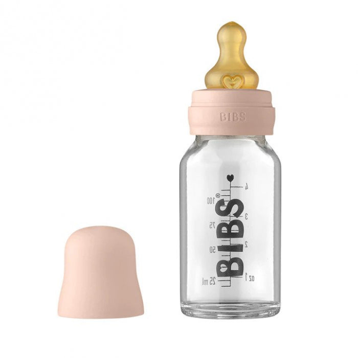 BIBS Baby Glass Bottle Complete Set 110ml - Blush