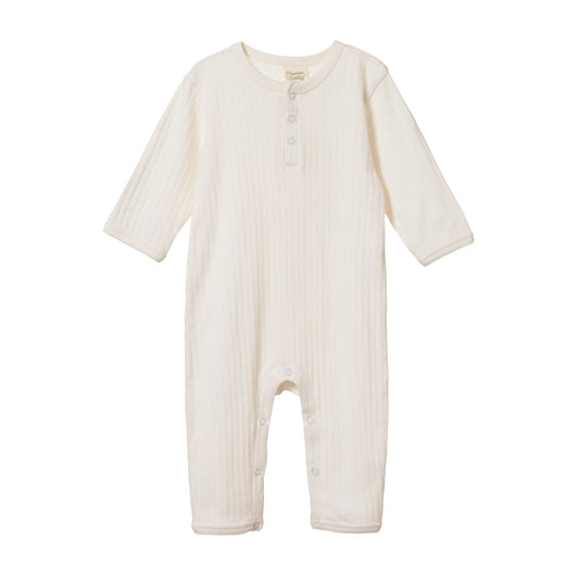 Pointelle henley pyjama suit